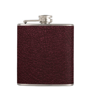 Maroon Leather Hip Flask