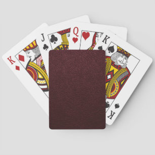 Maroon Leather Playing Cards