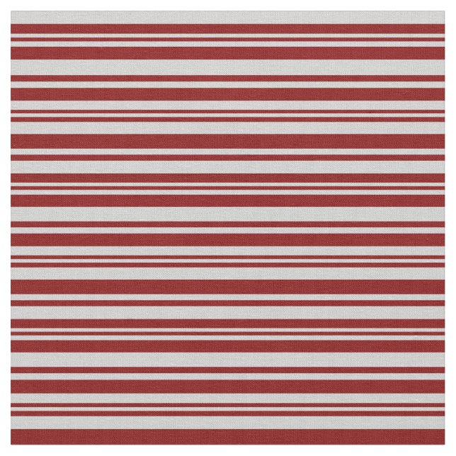 Maroon & Light Grey Coloured Lined Pattern Fabric (Close Up)