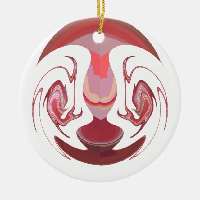 Maroon Majesty: Rustic Radiance Textured African  Ceramic Ornament (Front)