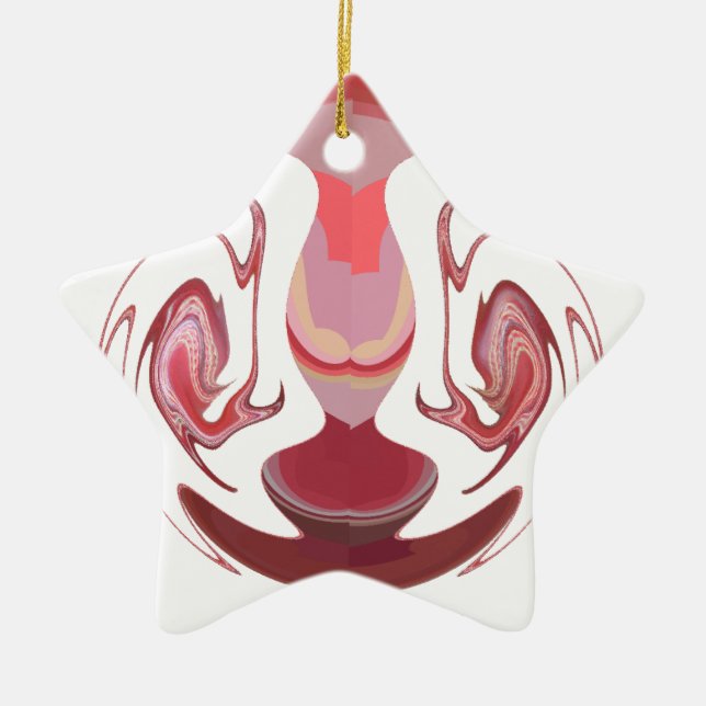 Maroon Majesty: Rustic Radiance Textured African  Ceramic Tree Decoration (Front)