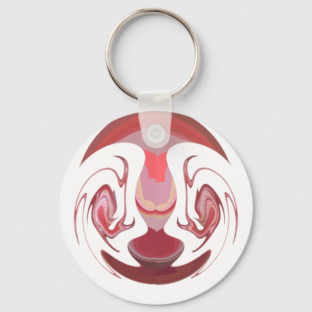 Maroon Majesty: Rustic Radiance Textured African  Key Ring (Front)