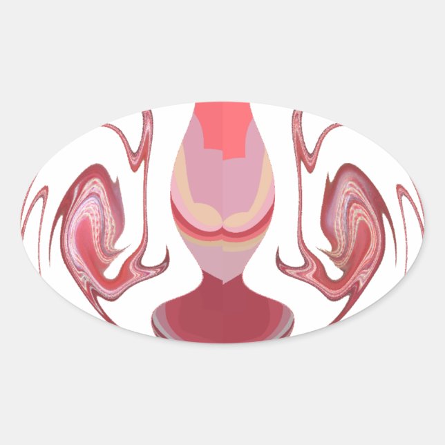 Maroon Majesty: Rustic Radiance Textured African  Oval Sticker (Front)