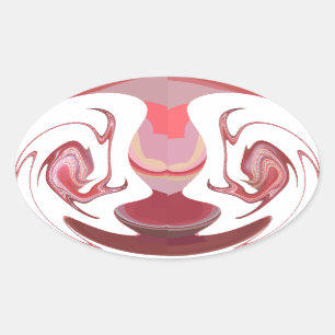 Maroon Majesty: Rustic Radiance Textured African Oval Sticker