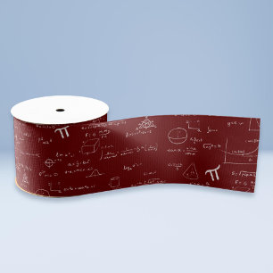 Maroon Math Equations Formulas Algebra Craft Grosgrain Ribbon