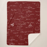 Maroon Math Equations Formulas Algebra Nerd Sherpa Blanket<br><div class="desc">Maroon sherpa blanket simulating a blackboard with a pattern of mathematic formulas and equations. Great gift for math teachers and geeks. Illustrated by Patricia Alvarez.</div>