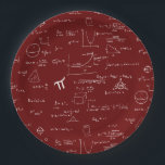Maroon Math Equations Formulas Graduation Paper Plate<br><div class="desc">Simple and elegant maroon mathematics paper plates for your graduation party.  Illustrated and designed by Patricia Alvarez.</div>