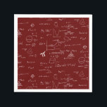 Maroon Math Equations Graphics Graduation Napkin<br><div class="desc">Simple maroon math napkins for graduations,  teacher's parties,  retirements,  birthdays and more. The background has a series of mathematical formulas and equations in white creating a pattern. Illustrated and designed by Patricia Alvarez.</div>