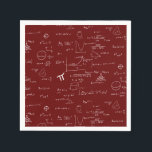 Maroon Math Equations Graphics Graduation Napkin<br><div class="desc">Simple maroon math napkins for graduations,  teacher's parties,  retirements,  birthdays and more. The background has a series of mathematical formulas and equations in white creating a pattern. Illustrated and designed by Patricia Alvarez.</div>