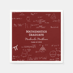Maroon Mathematics Graduate Class of Graduation Napkin