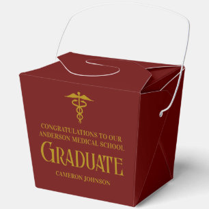Maroon Medical School Graduation Party Fortune Favour Box