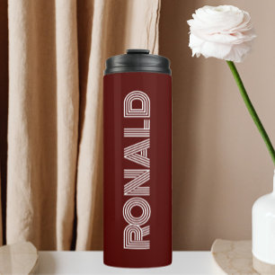 Maroon Modern Typography Personalised Name Thermal Tumbler