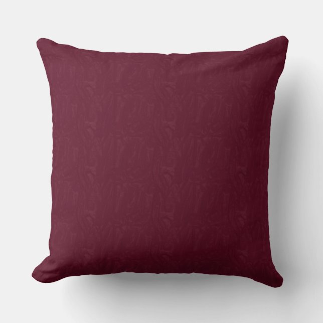Maroon Moire Texture Print Throw Pillow 20" x 20" (Front)