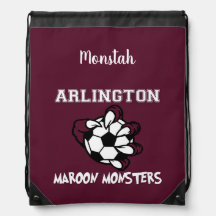 Maroon Monster Drawstring Bag