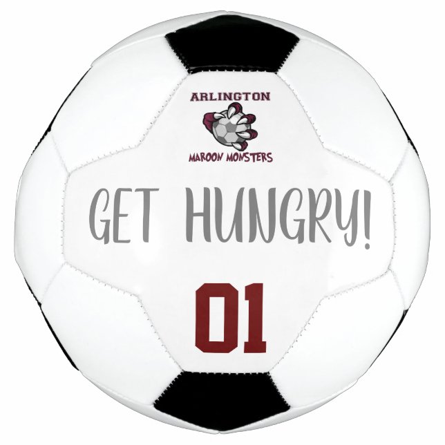 Maroon Monsters Soccer Ball (Front)
