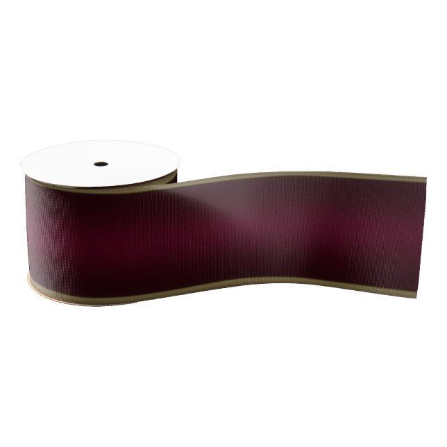 Maroon & Olive Gold Trim Ribbon Grosgrain Ribbon (Spool)