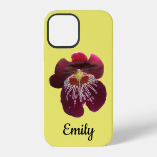 Maroon Orchids II Elegant Floral iPhone 12 Case
