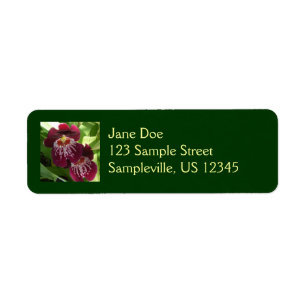 Maroon Orchids II Elegant Floral Return Address Label