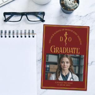 Maroon Osteopathic Medical School Graduation Photo Announcement