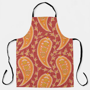 Maroon Paisley: Turkish Cucumber Ornament. Apron