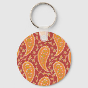 Maroon Paisley: Turkish Cucumber Ornament. Key Ring