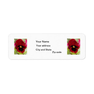 Maroon Pansy  Return Address Labels