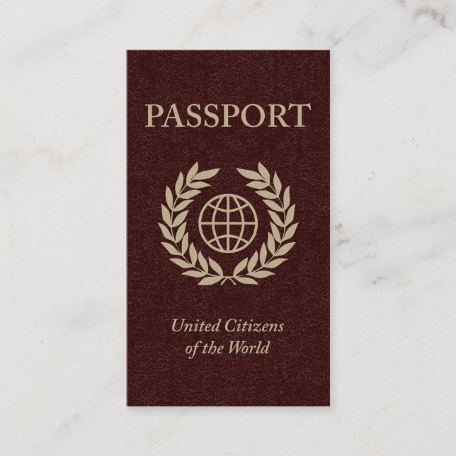 maroon passport business card (Front)