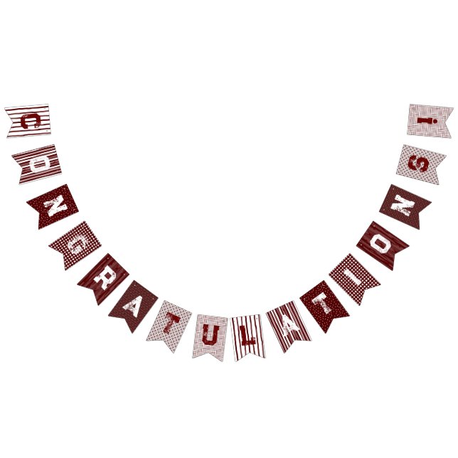 Maroon Patterned Congratulations bunting banner (All)