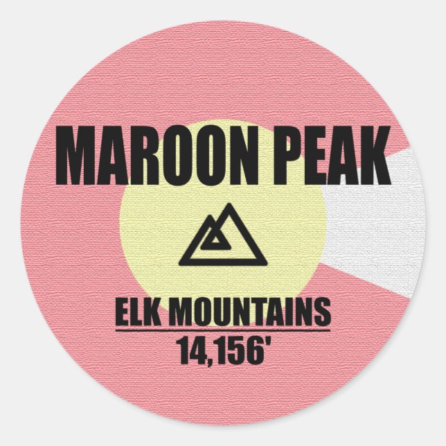 Maroon Peak Classic Round Sticker (Front)