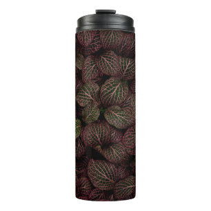 MAROON PETALED FLOWER THERMAL TUMBLER