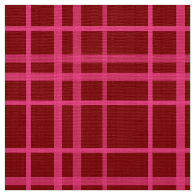 Maroon Pink Check Grid Plaid Design  Fabric (Swatch)
