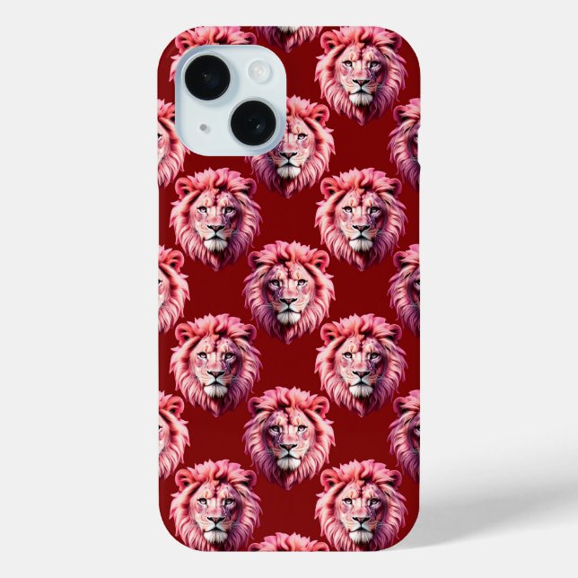 Maroon Pink Lion Head Design  Case-Mate iPhone Case (Back)
