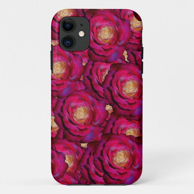 Maroon pink roses pattern Case-Mate iPhone case (Back)