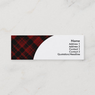 maroon plaid mini business card