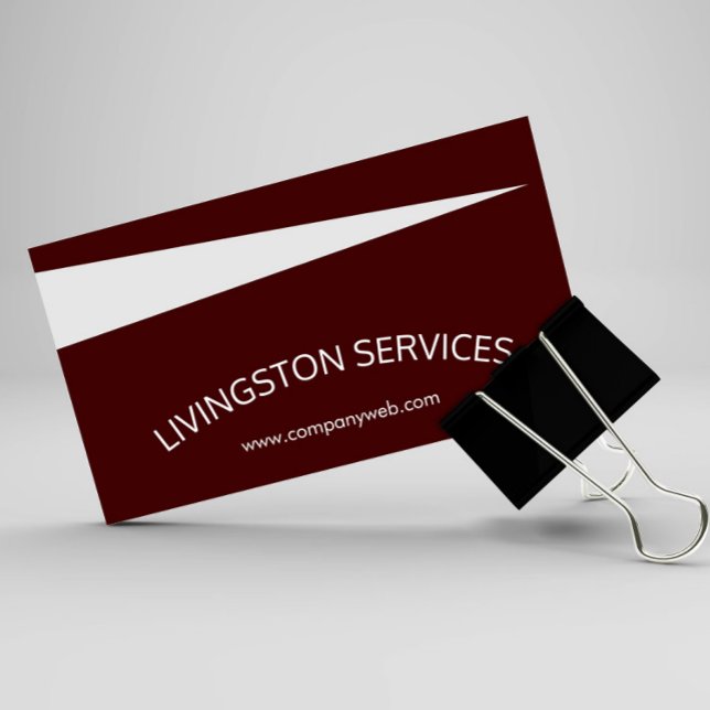 Maroon Professional Curved & Simple Modern Business Card (Creator Uploaded)