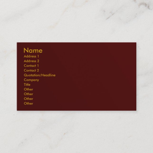 Maroon Profile Card (Front)