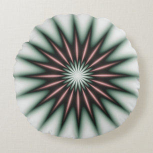 Maroon Radiant Pattern  Round Cushion