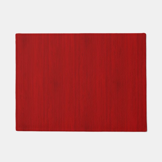 Maroon Red Bamboo Wood Grain Look Doormat (Front)