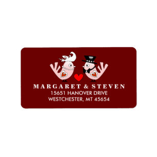 Maroon Red Label Wedding Pink Love Birds & Heart