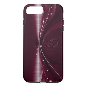 Maroon Red Metallic Retro Dynamic Wave iPhone 8 Plus/7 Plus Case