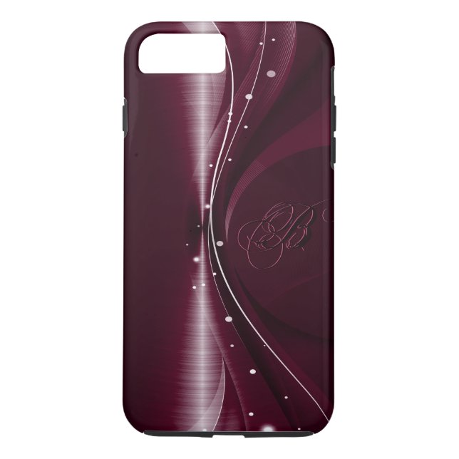 Maroon Red Metallic Retro Dynamic Wave Case-Mate iPhone Case (Back)