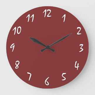 Maroon red modern simlpe  large clock