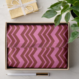 Maroon Red Pink Chevron Zigzag Design  Tissue Paper