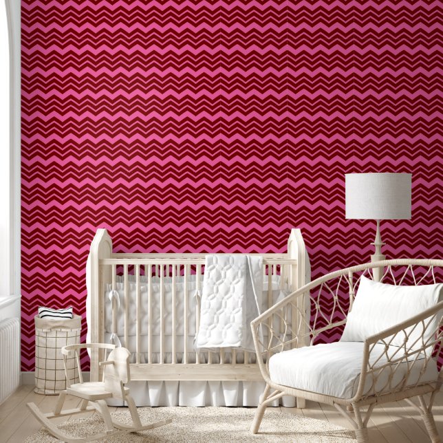 Maroon Red Pink Chevron Zigzag Design  Wallpaper (Kids)