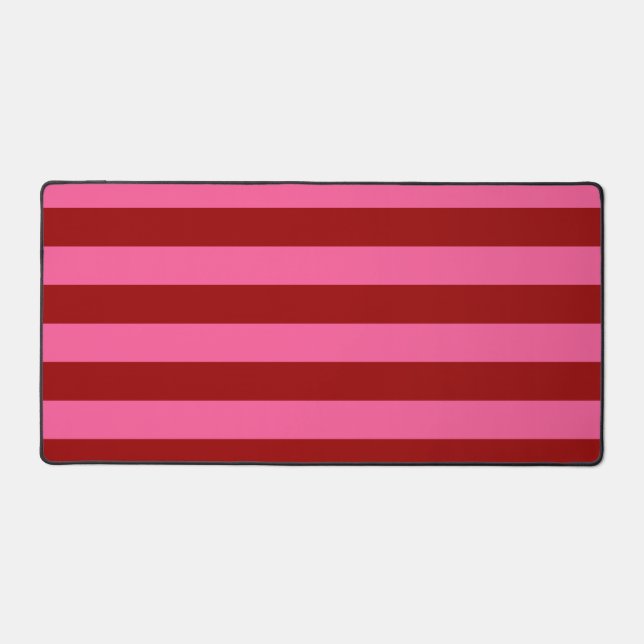 Maroon Red Pink Stripes Design  Desk Mat (Front)