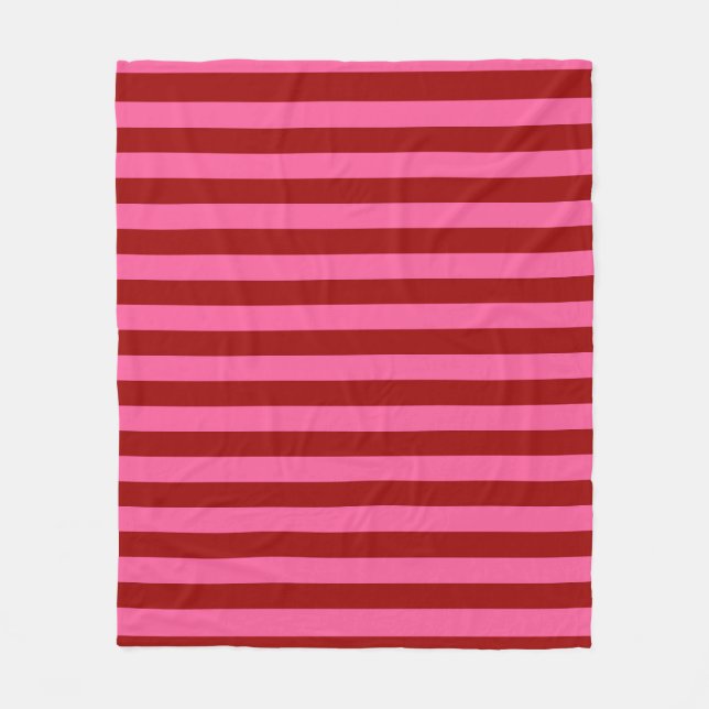 Maroon Red Pink Stripes Design  Fleece Blanket (Front)