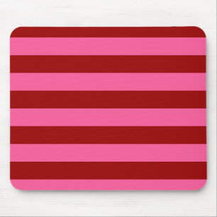 Maroon Red Pink Stripes Design Mouse Pad