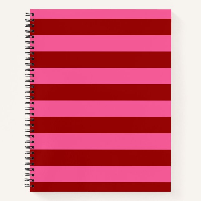 Maroon Red Pink Stripes Design  Notebook (Front)
