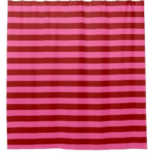 Maroon Red Pink Stripes Design  Shower Curtain
