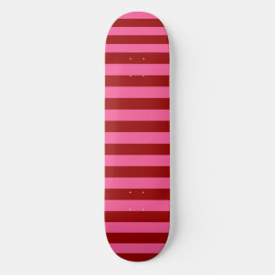 Maroon Red Pink Stripes Design Skateboard